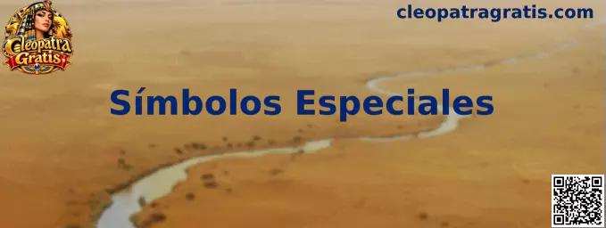 Ejemplo visual de Símbolos Especiales en una pantalla temática de Cleopatra Gratis